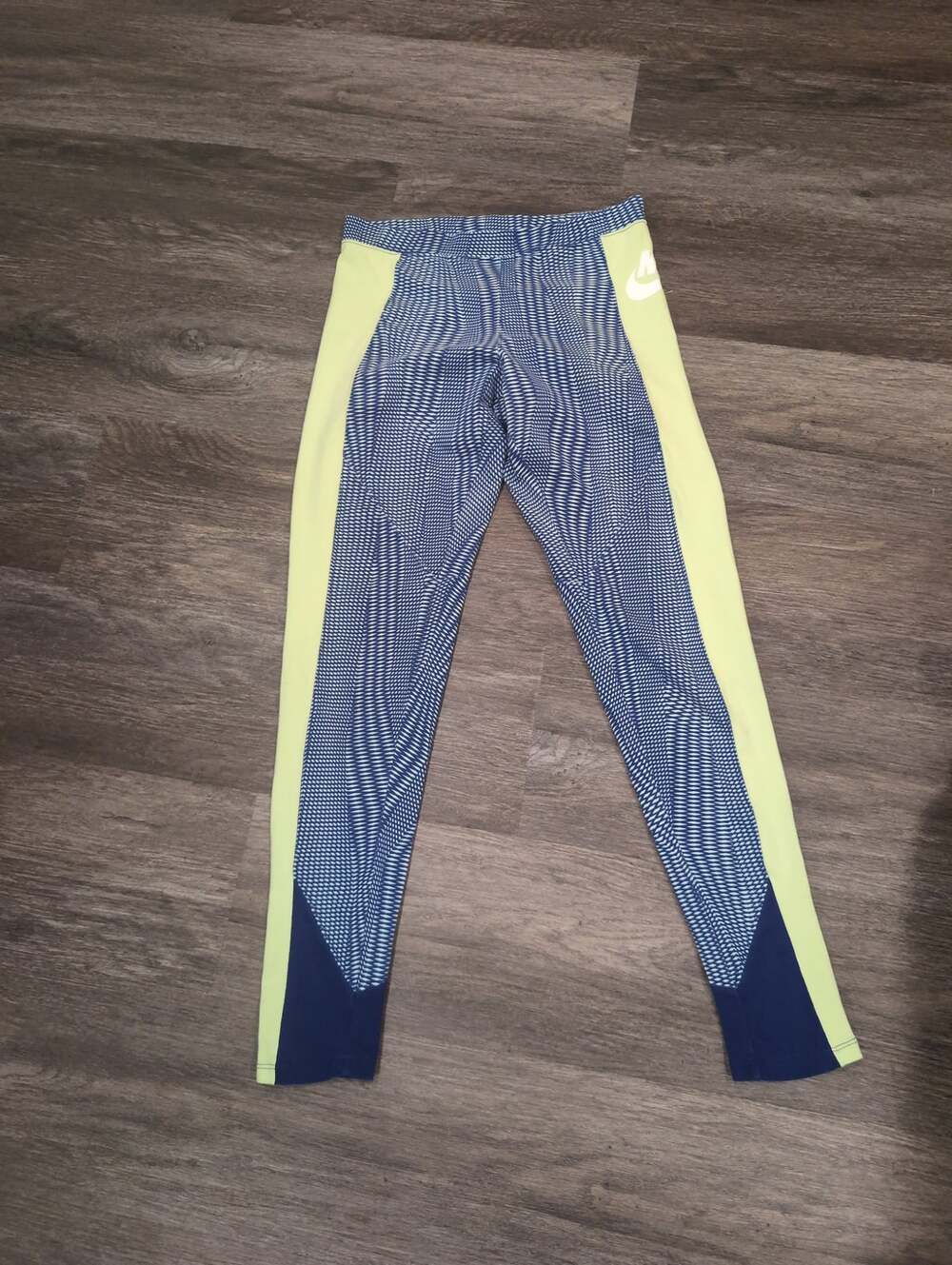 Nike Ru Fly compression Training Leggings small navy/green